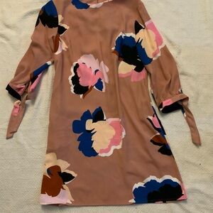 Floral Print Dress with Tie Sleeves